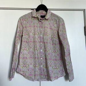 J.Crew* x Liberty Art Fabrics Button-up Blouse 4 Pink Green Floral